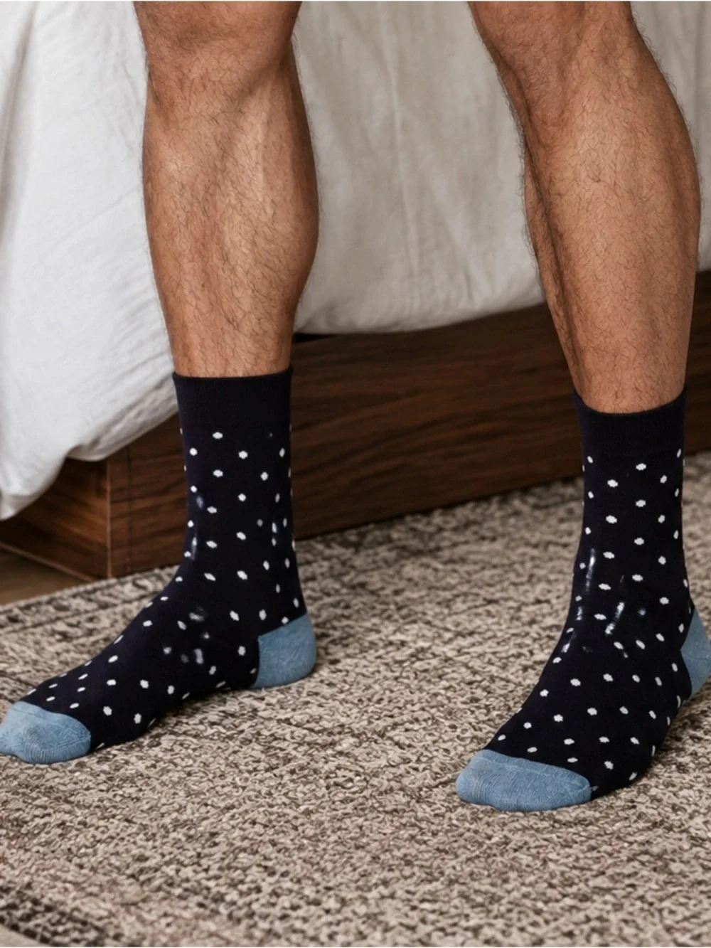 J. CREW Navy White Polka Dot Dress Socks Mens NWT Preppy Classic